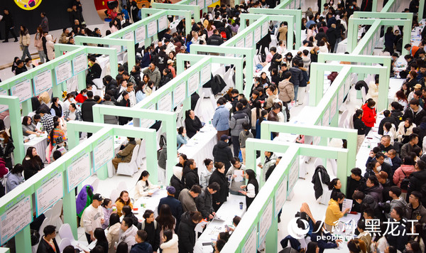 2025年哈爾濱新區(qū)春風(fēng)行動暨重點(diǎn)企業(yè)專場招聘會。人民網(wǎng)記者 蘇靖剛攝