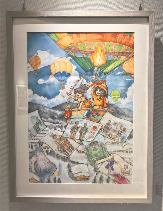 我省代表作品《盛世家園》在全國中小學生藝術展演活動中展出。記者 趙一諾攝